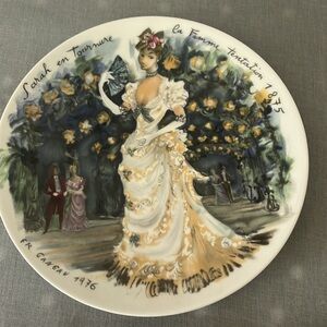 Vintage D’arceau Limoges Collector Plate “Sarah” Limoges Plate with Mounting Kit